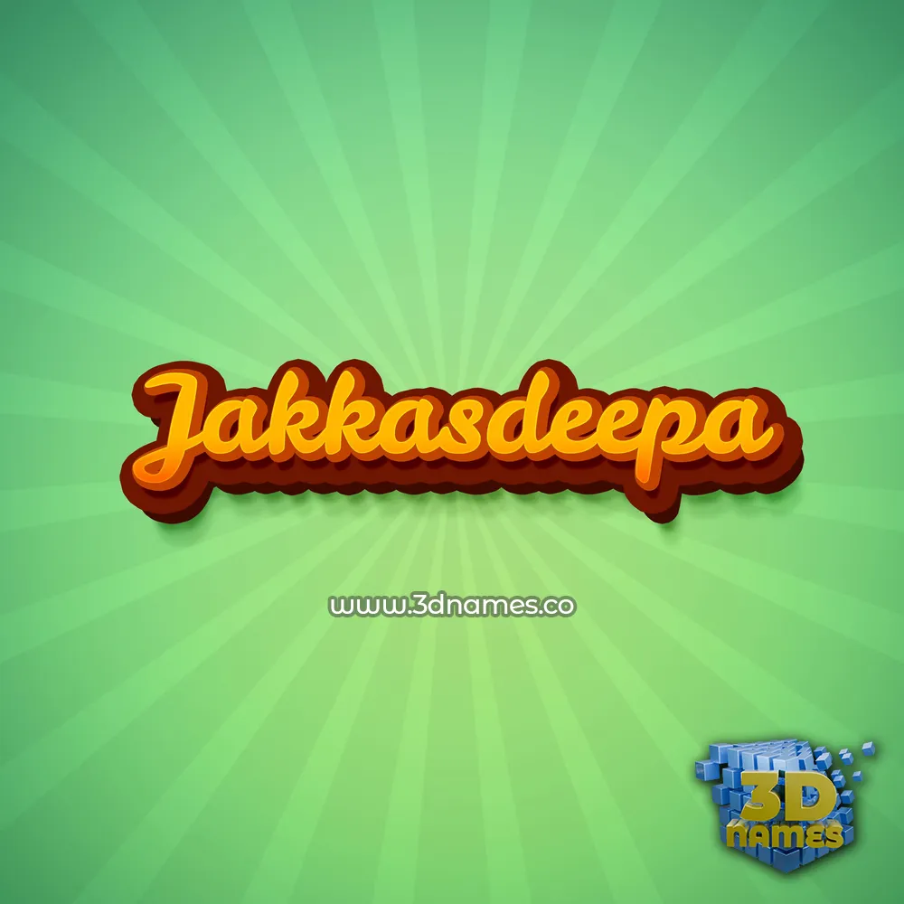 jakkasdeepa in Green Rays style - 3D name wallpaper