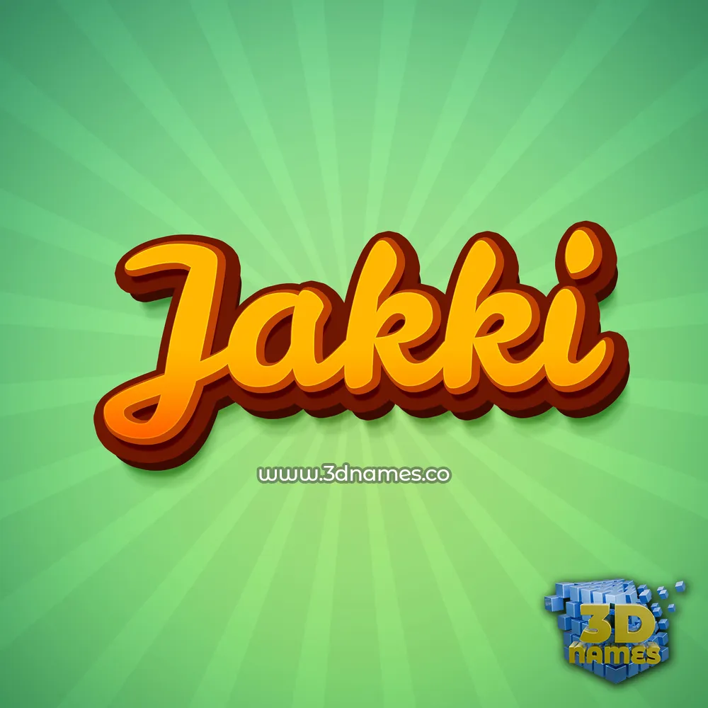 jakki in Green Rays style - 3D name wallpaper