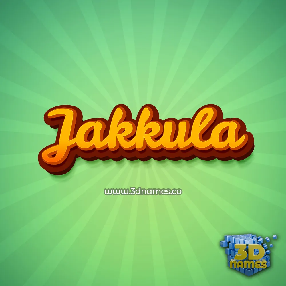 jakkula in Green Rays style - 3D name wallpaper