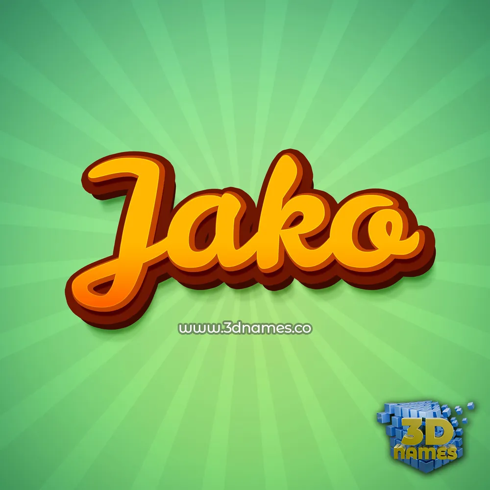 jako in Green Rays style - 3D name wallpaper