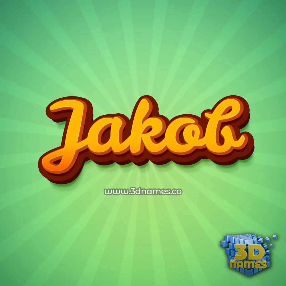 jakob in Green Rays style - 3D name wallpaper