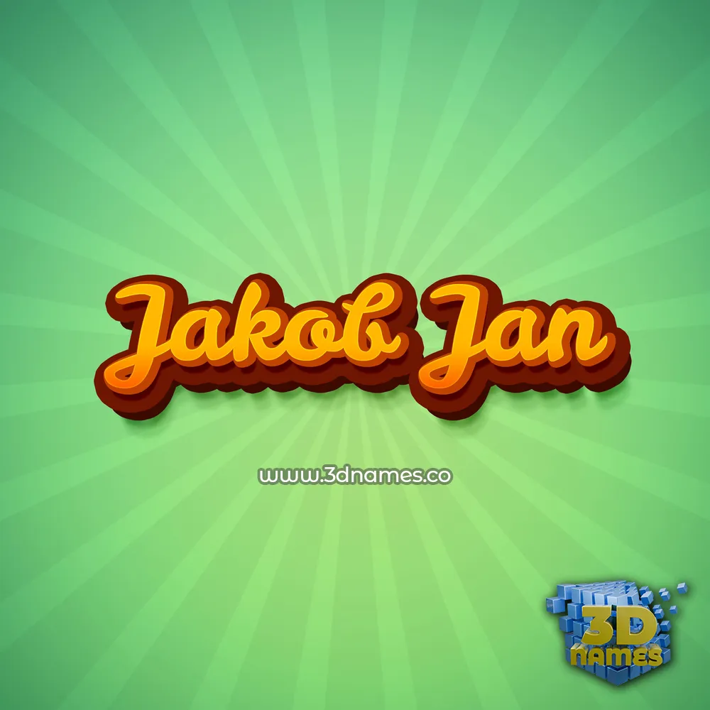 jakob jan in Green Rays style - 3D name wallpaper