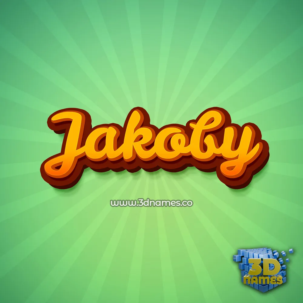 jakoby in Green Rays style - 3D name wallpaper