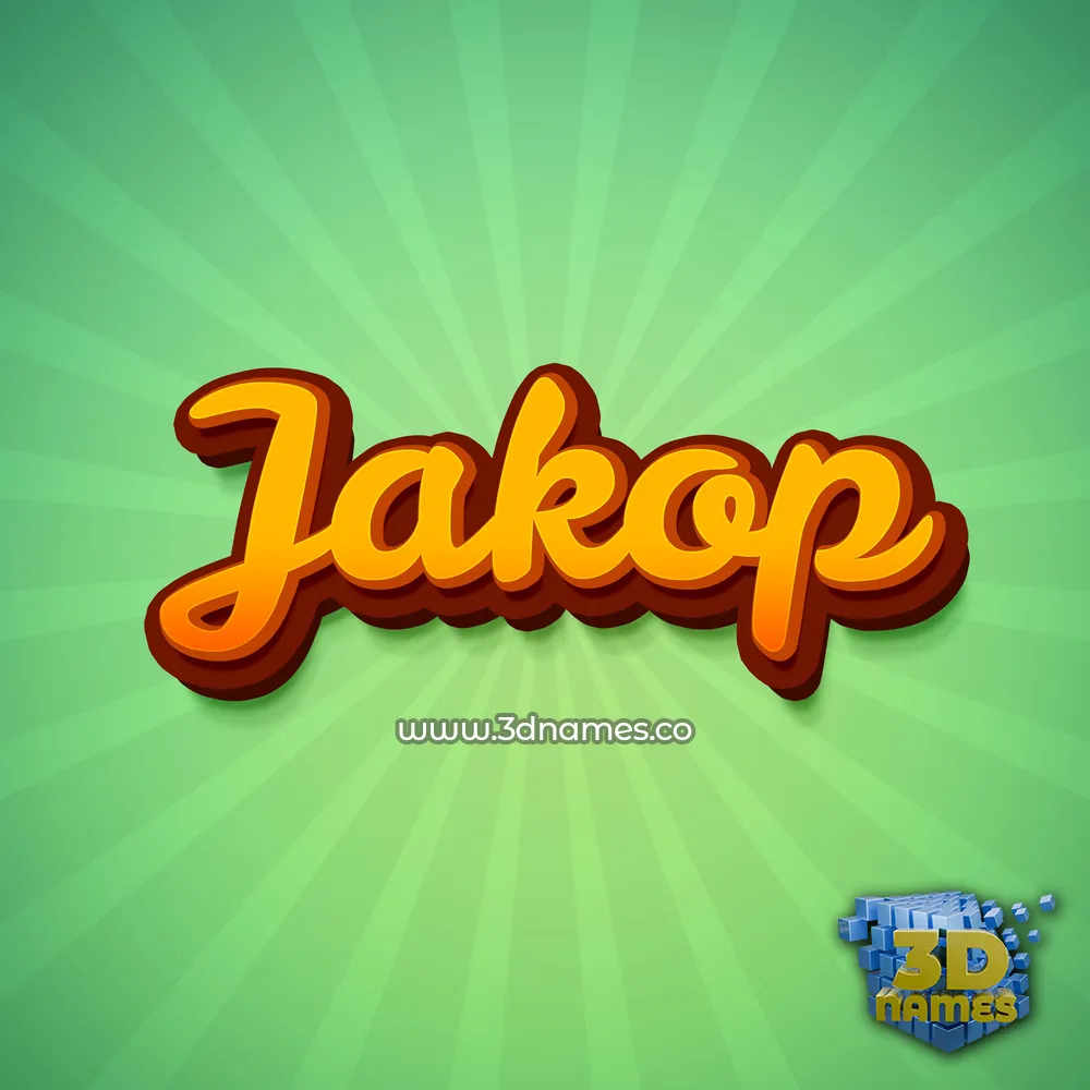 jakop in Green Rays style - 3D name wallpaper