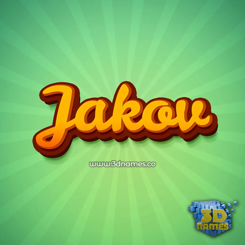 jakov in Green Rays style - 3D name wallpaper