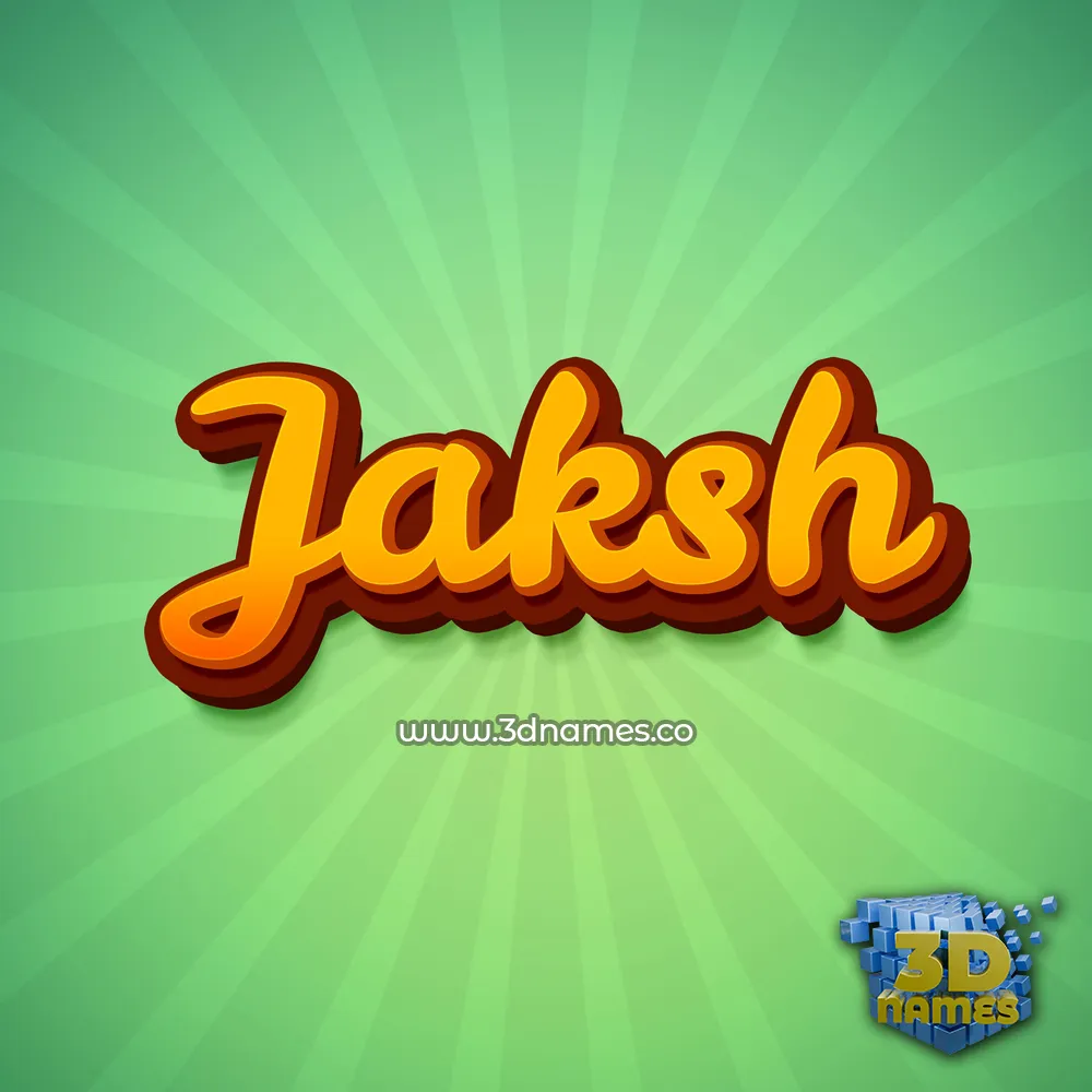 jaksh in Green Rays style - 3D name wallpaper