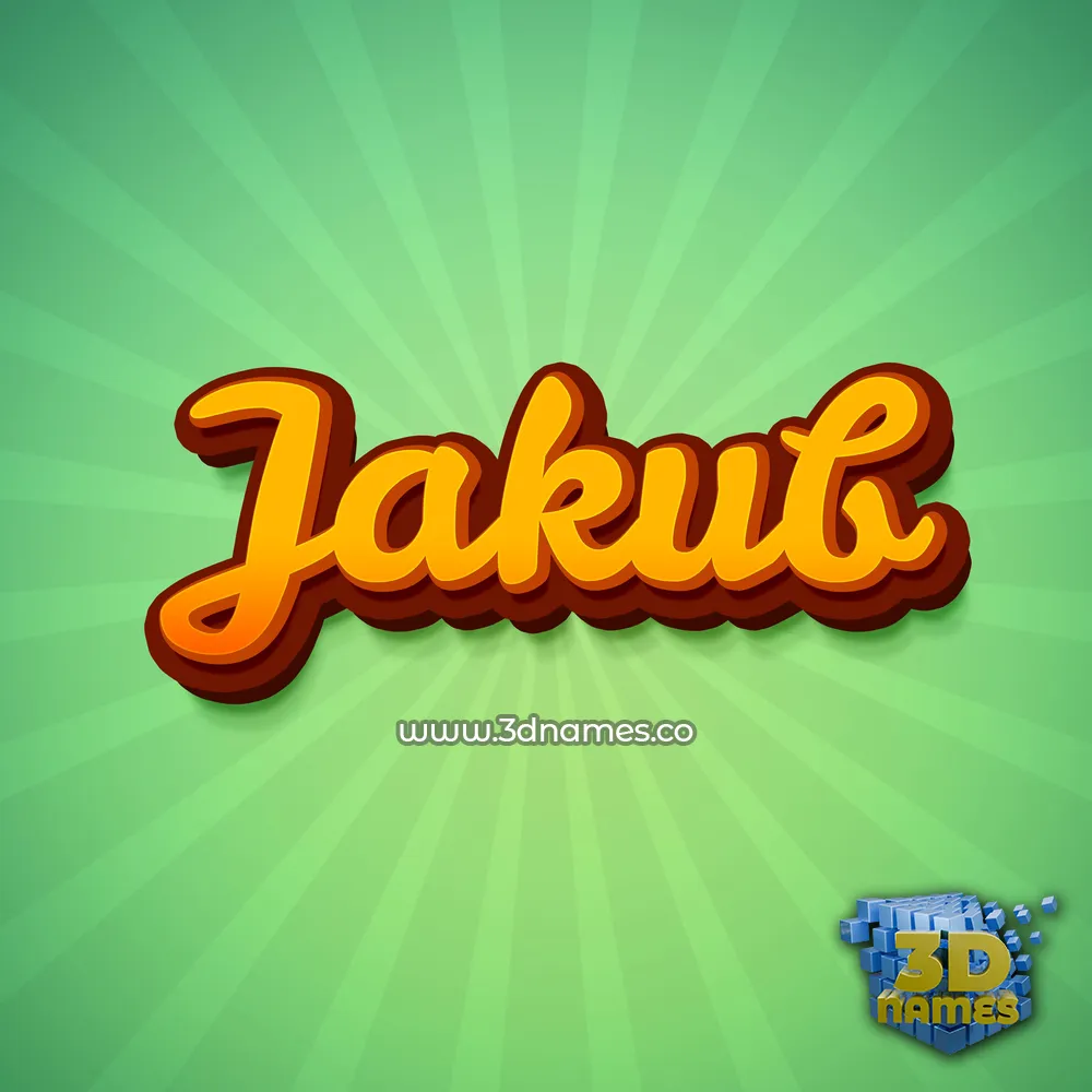 jakub in Green Rays style - 3D name wallpaper