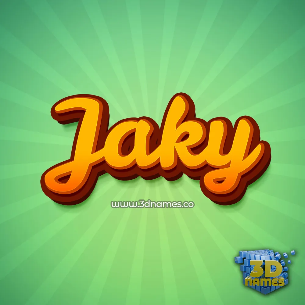 jaky in Green Rays style - 3D name wallpaper