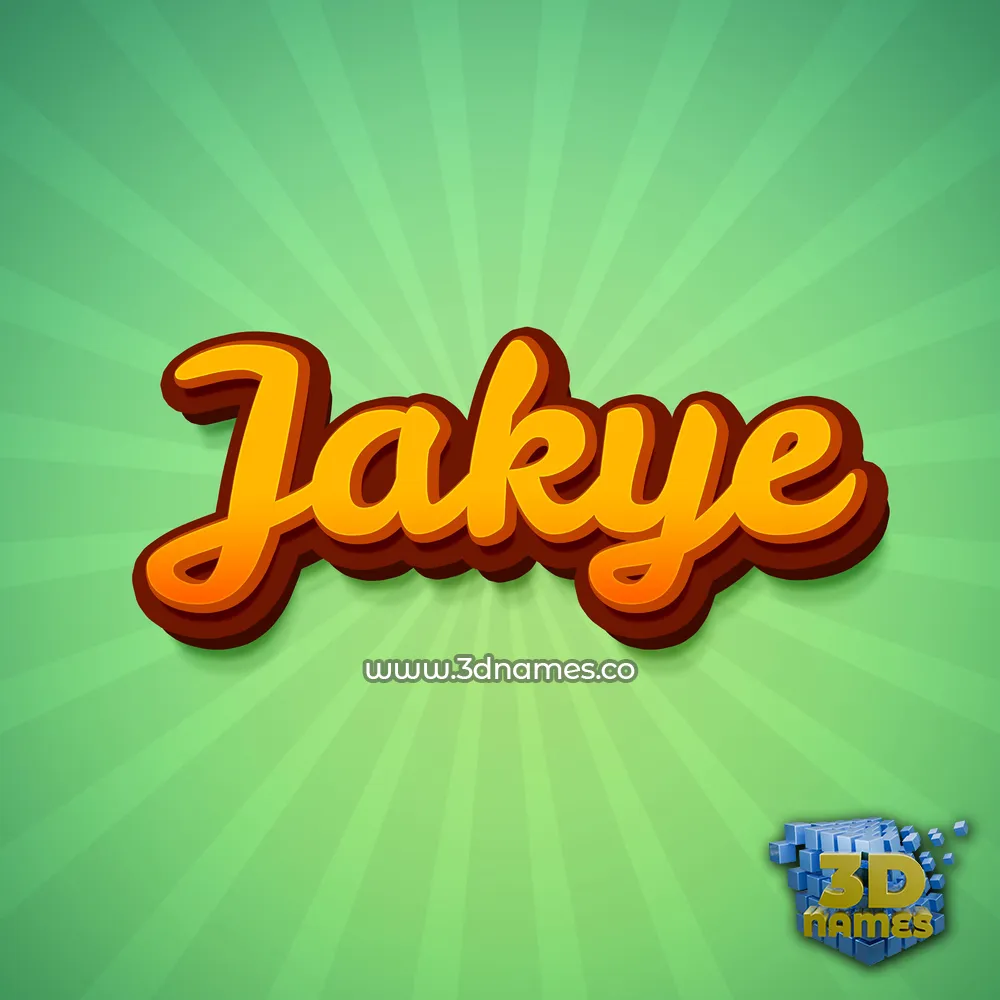 jakye in Green Rays style - 3D name wallpaper
