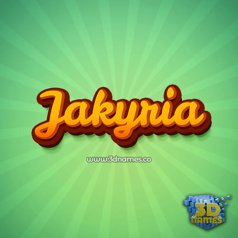 jakyria in Green Rays style - 3D name wallpaper