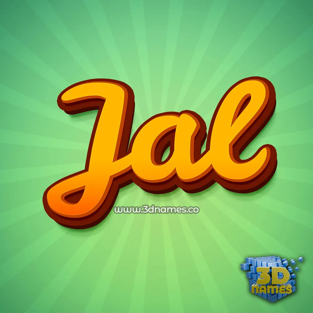 jal in Green Rays style - 3D name wallpaper