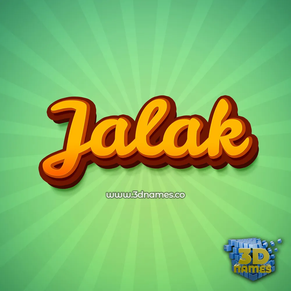 jalak in Green Rays style - 3D name wallpaper