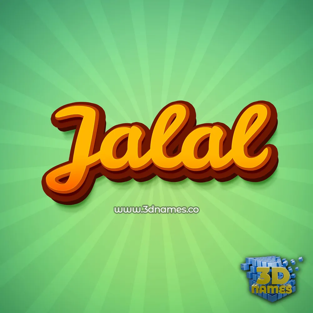jalal in Green Rays style - 3D name wallpaper