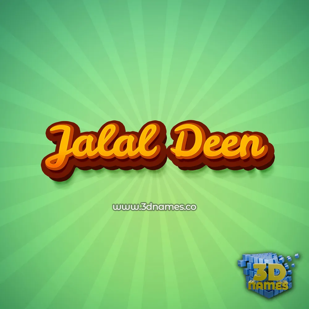 jalal deen in Green Rays style - 3D name wallpaper
