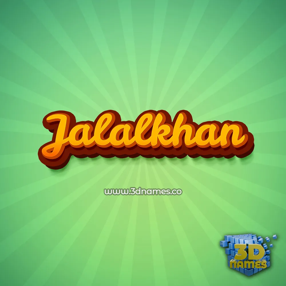 jalalkhan in Green Rays style - 3D name wallpaper