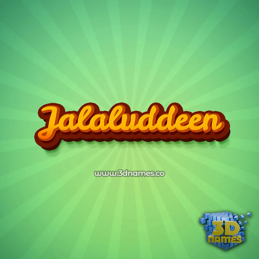 jalaluddeen in Green Rays style - 3D name wallpaper