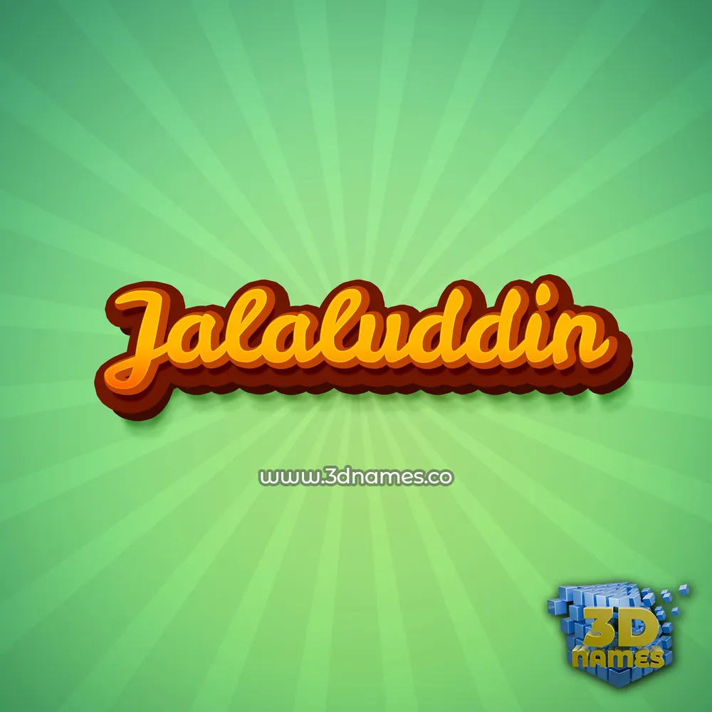 jalaluddin in Green Rays style - 3D name wallpaper