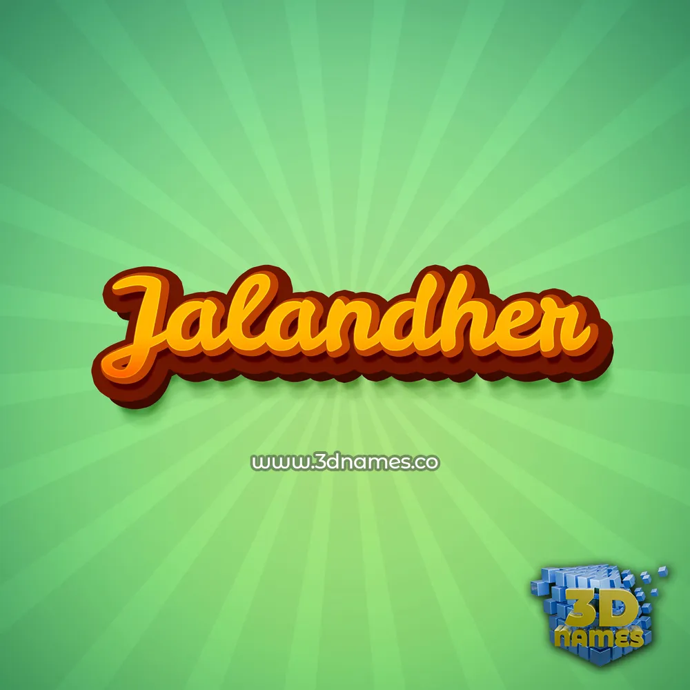 jalandher in Green Rays style - 3D name wallpaper