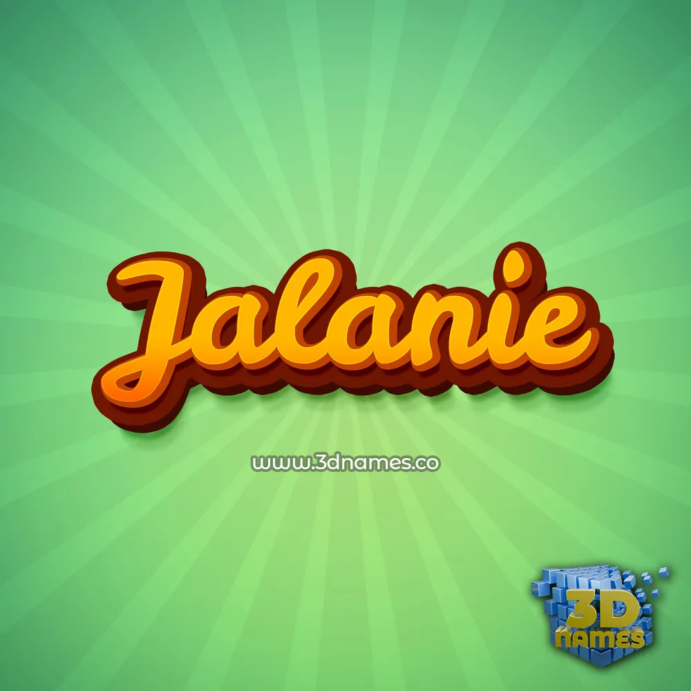 jalanie in Green Rays style - 3D name wallpaper