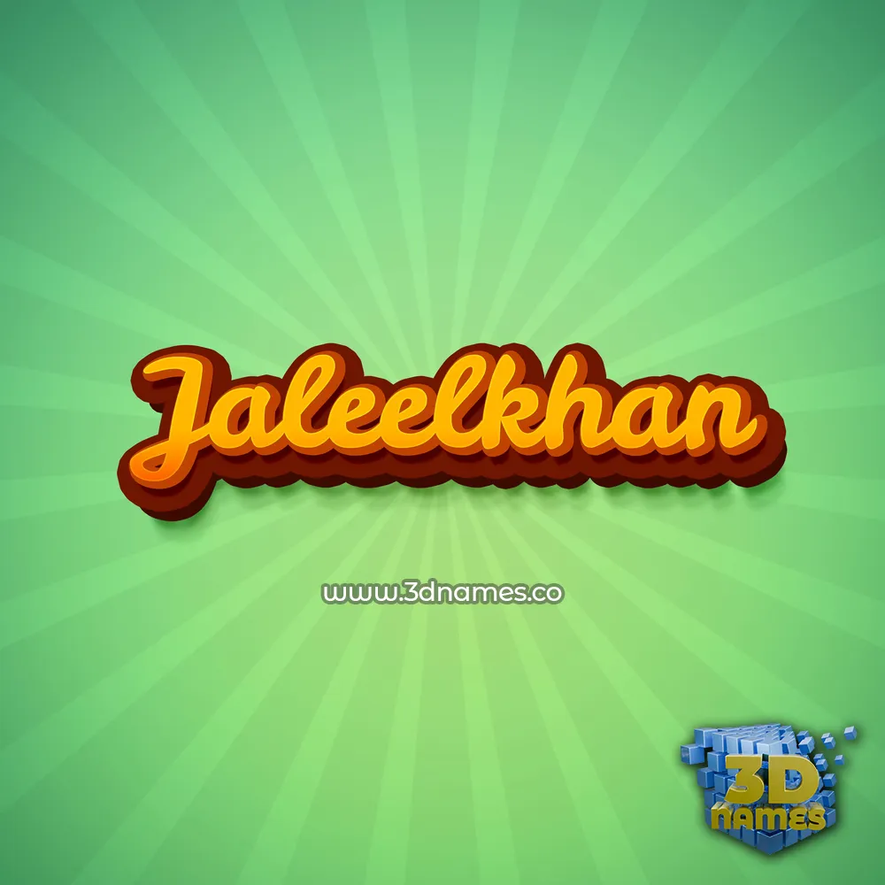 jaleelkhan in Green Rays style - 3D name wallpaper