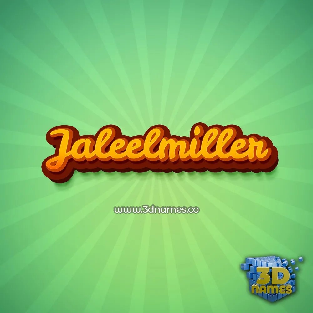 jaleelmiller in Green Rays style - 3D name wallpaper