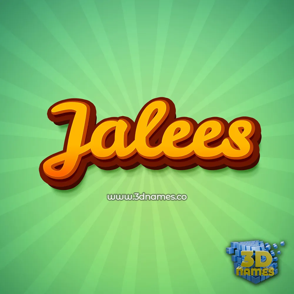 jalees in Green Rays style - 3D name wallpaper