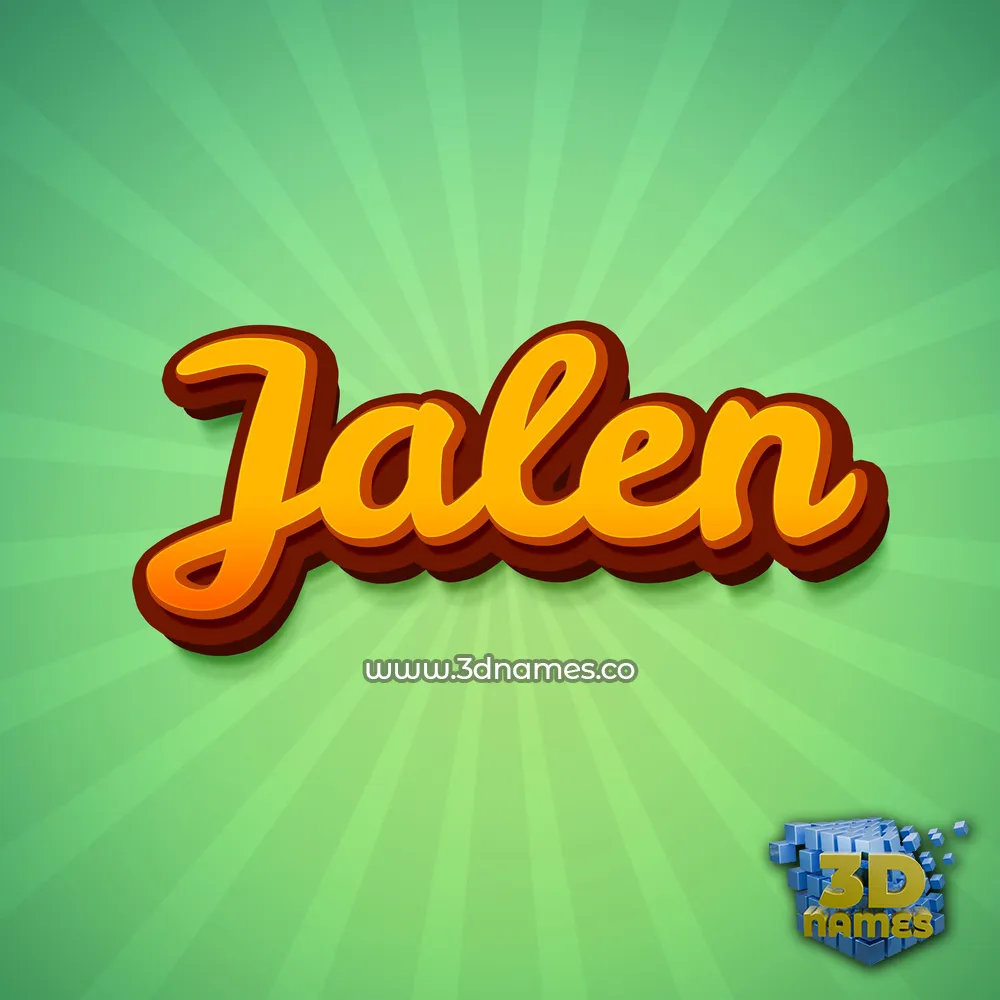jalen in Green Rays style - 3D name wallpaper