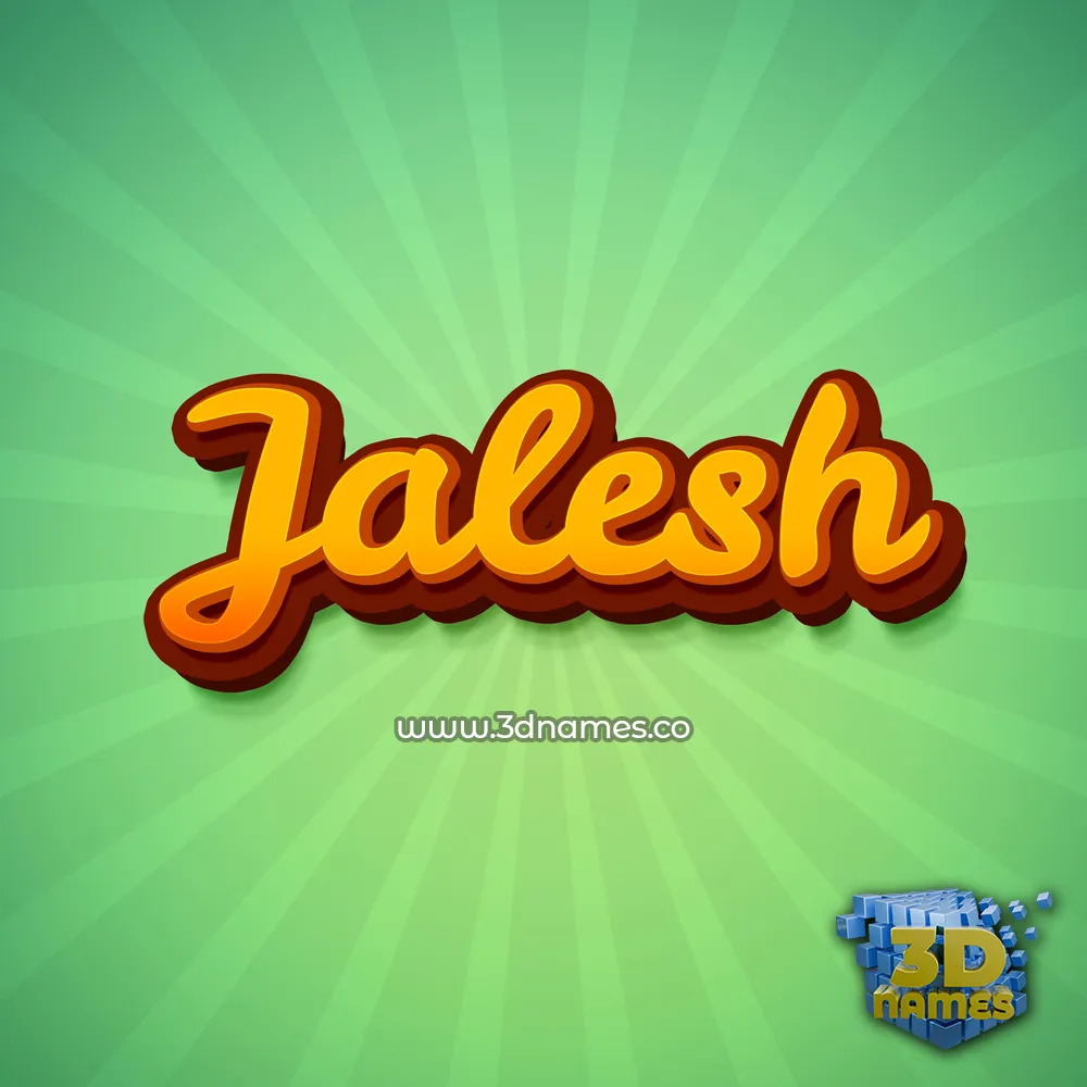 jalesh in Green Rays style - 3D name wallpaper