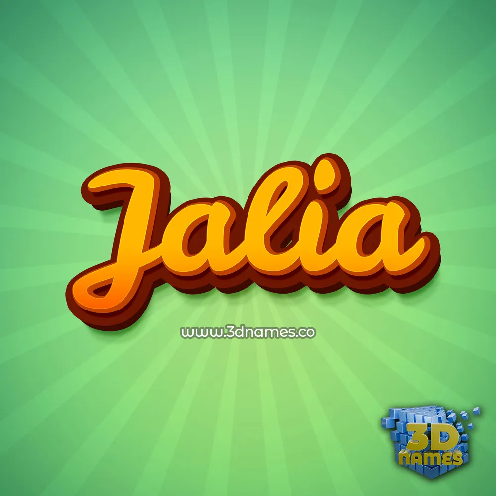 jalia in Green Rays style - 3D name wallpaper