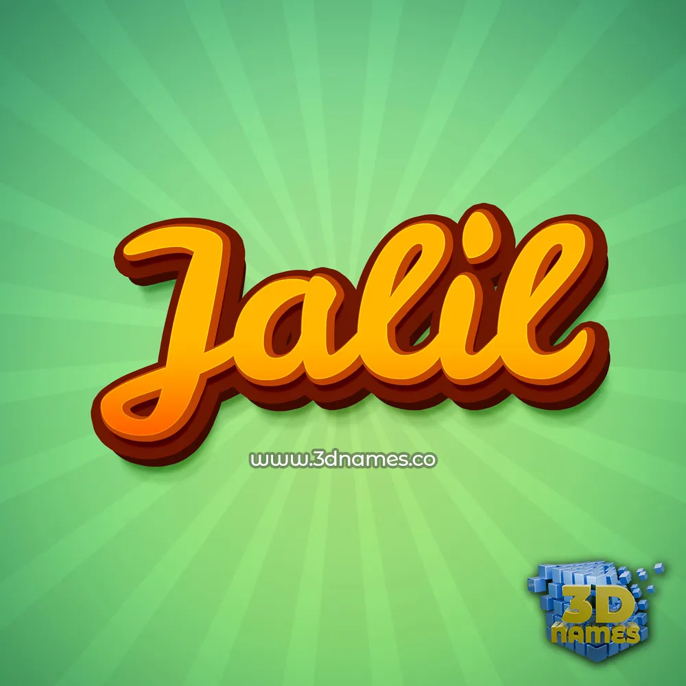 jalil in Green Rays style - 3D name wallpaper