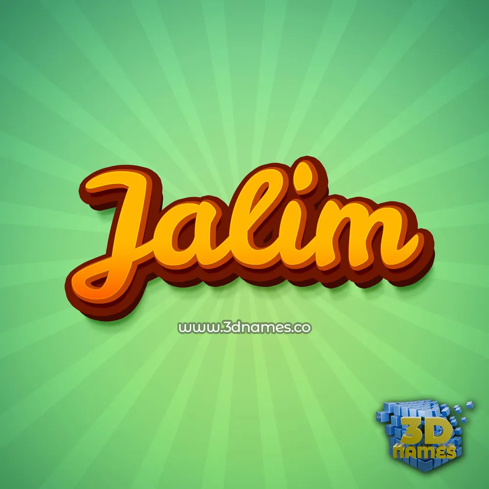 jalim in Green Rays style - 3D name wallpaper
