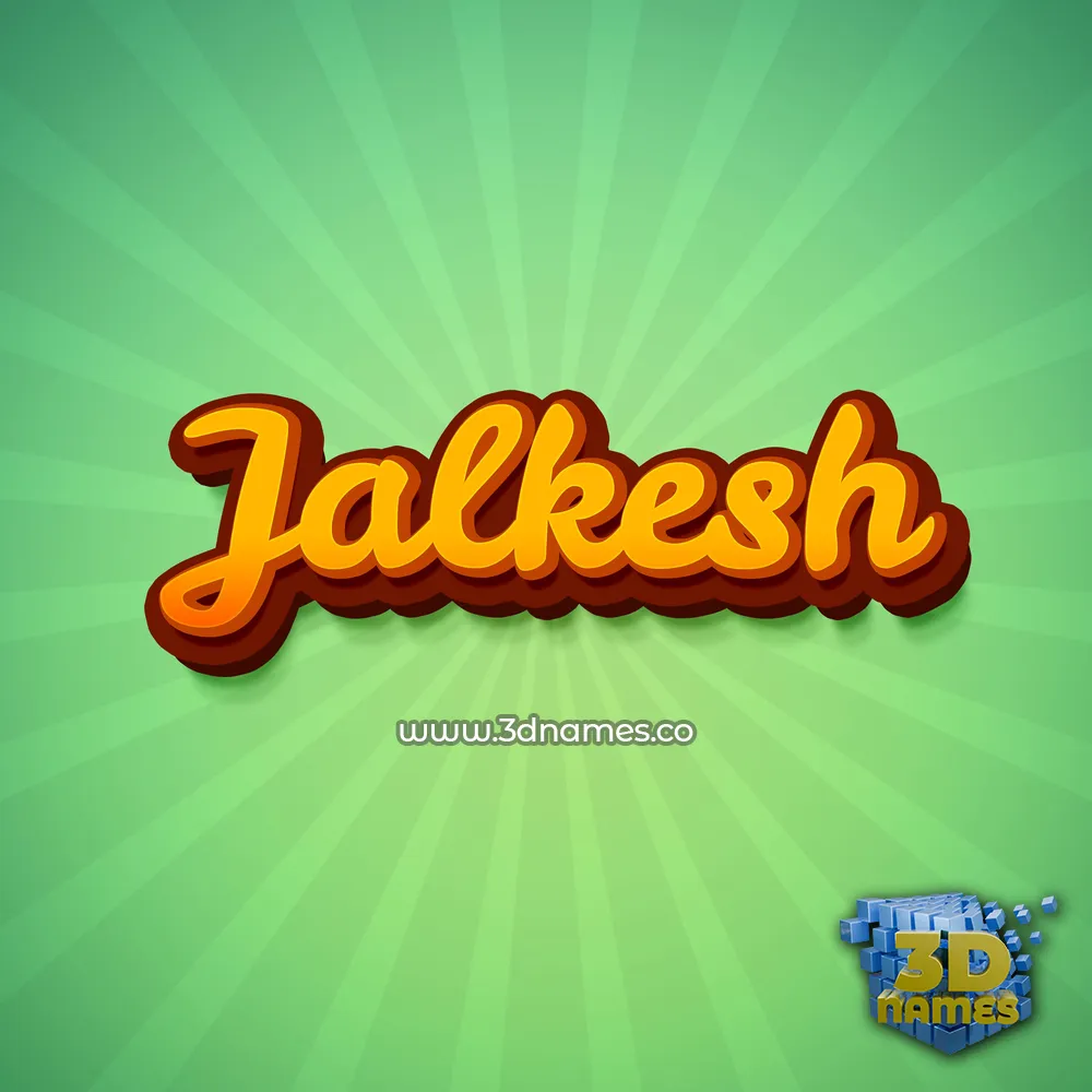 jalkesh in Green Rays style - 3D name wallpaper