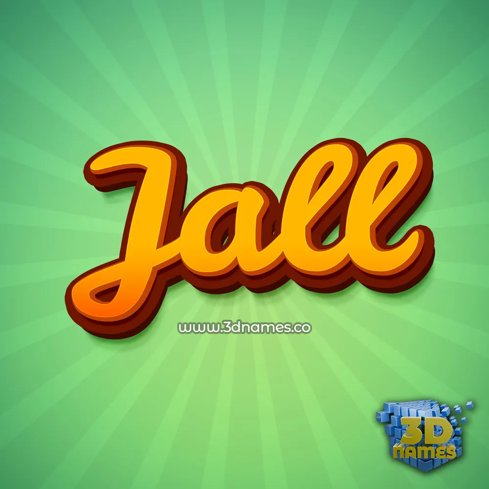jall in Green Rays style - 3D name wallpaper