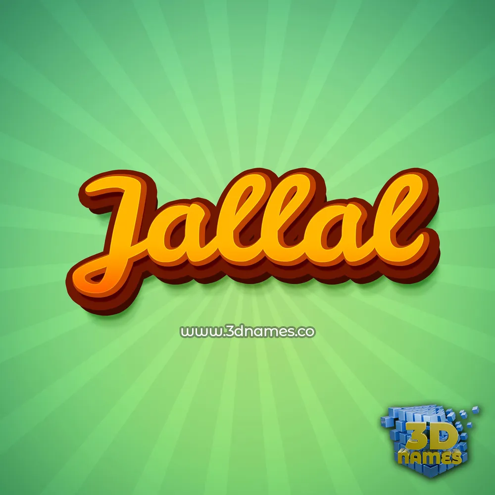 jallal in Green Rays style - 3D name wallpaper
