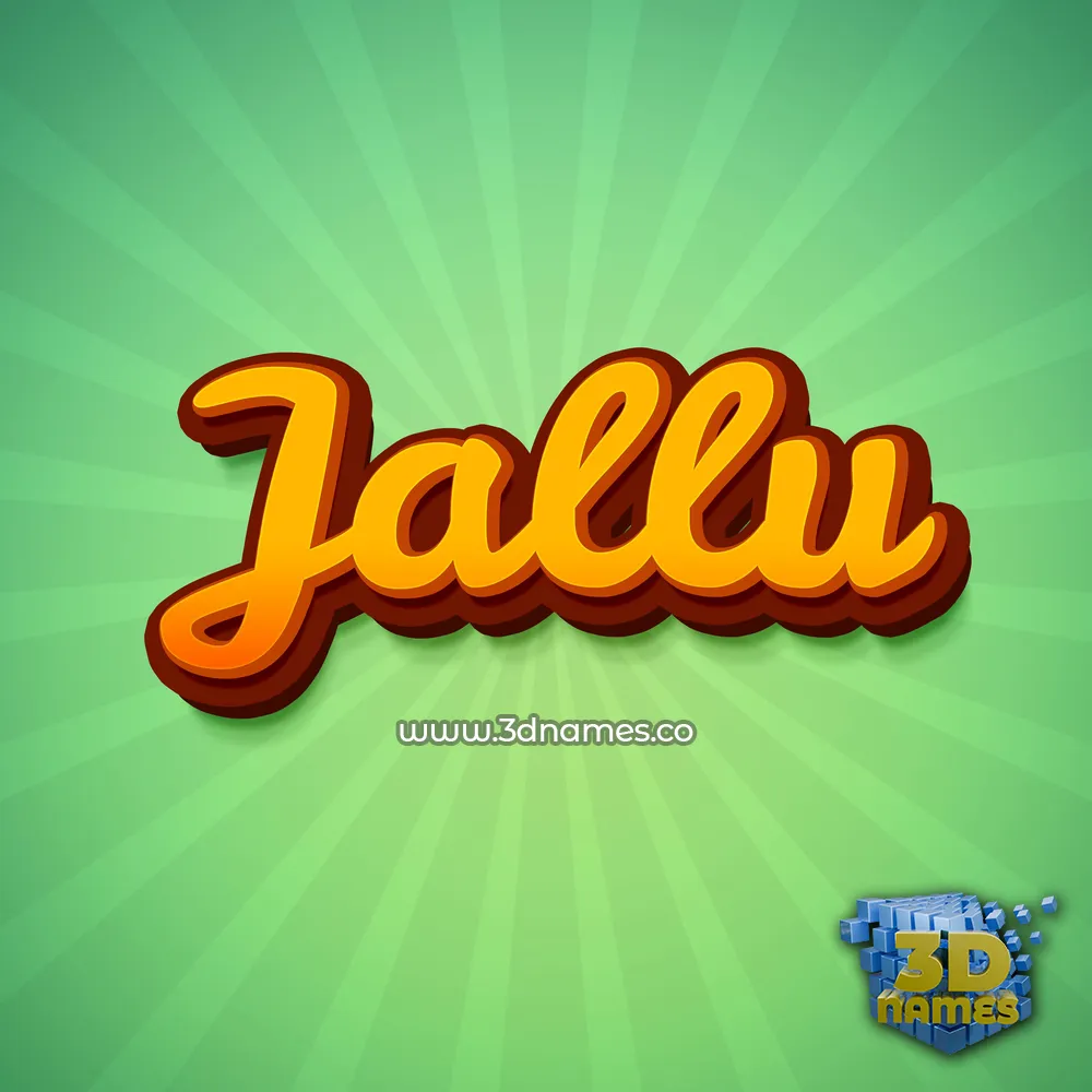jallu in Green Rays style - 3D name wallpaper