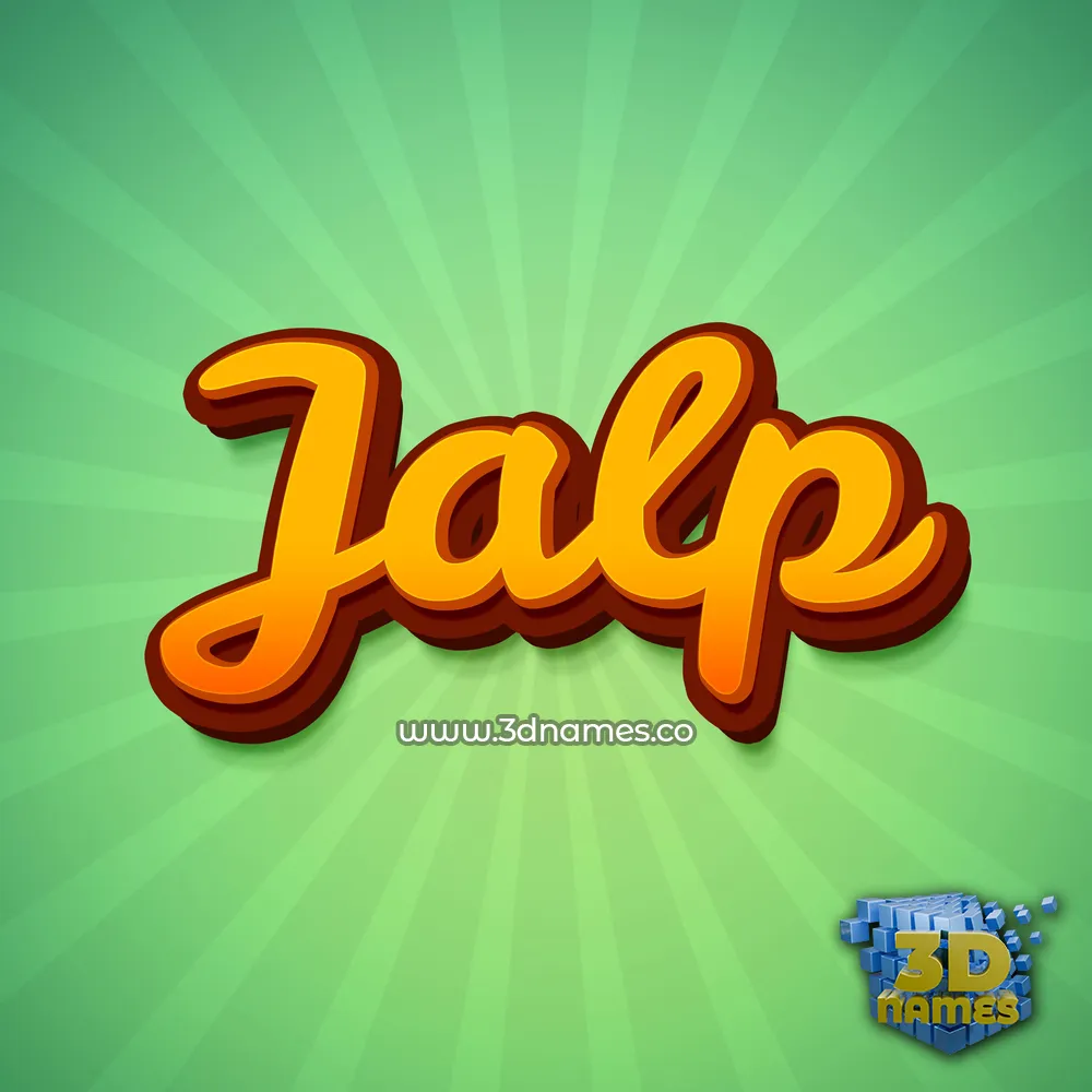 jalp in Green Rays style - 3D name wallpaper
