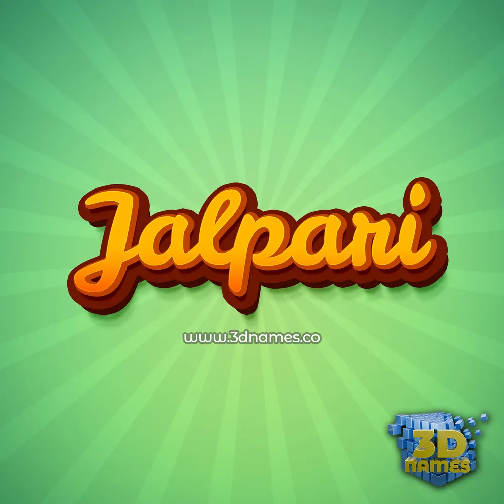 jalpari in Green Rays style - 3D name wallpaper