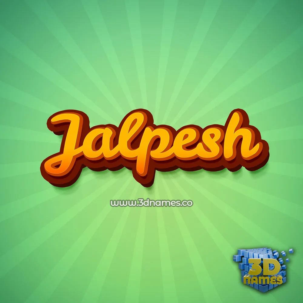 jalpesh in Green Rays style - 3D name wallpaper