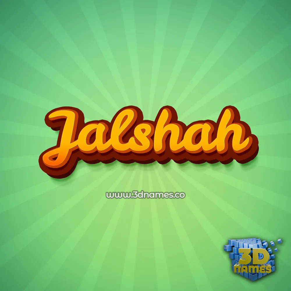 jalshah in Green Rays style - 3D name wallpaper