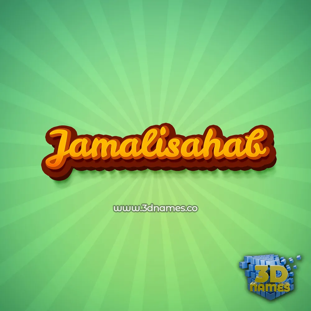 jamalisahab in Green Rays style - 3D name wallpaper