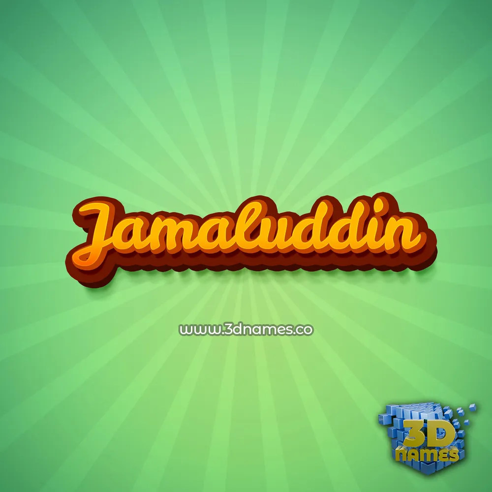 jamaluddin in Green Rays style - 3D name wallpaper