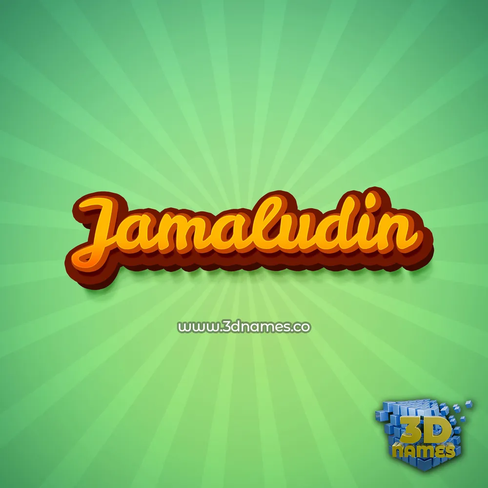 jamaludin in Green Rays style - 3D name wallpaper