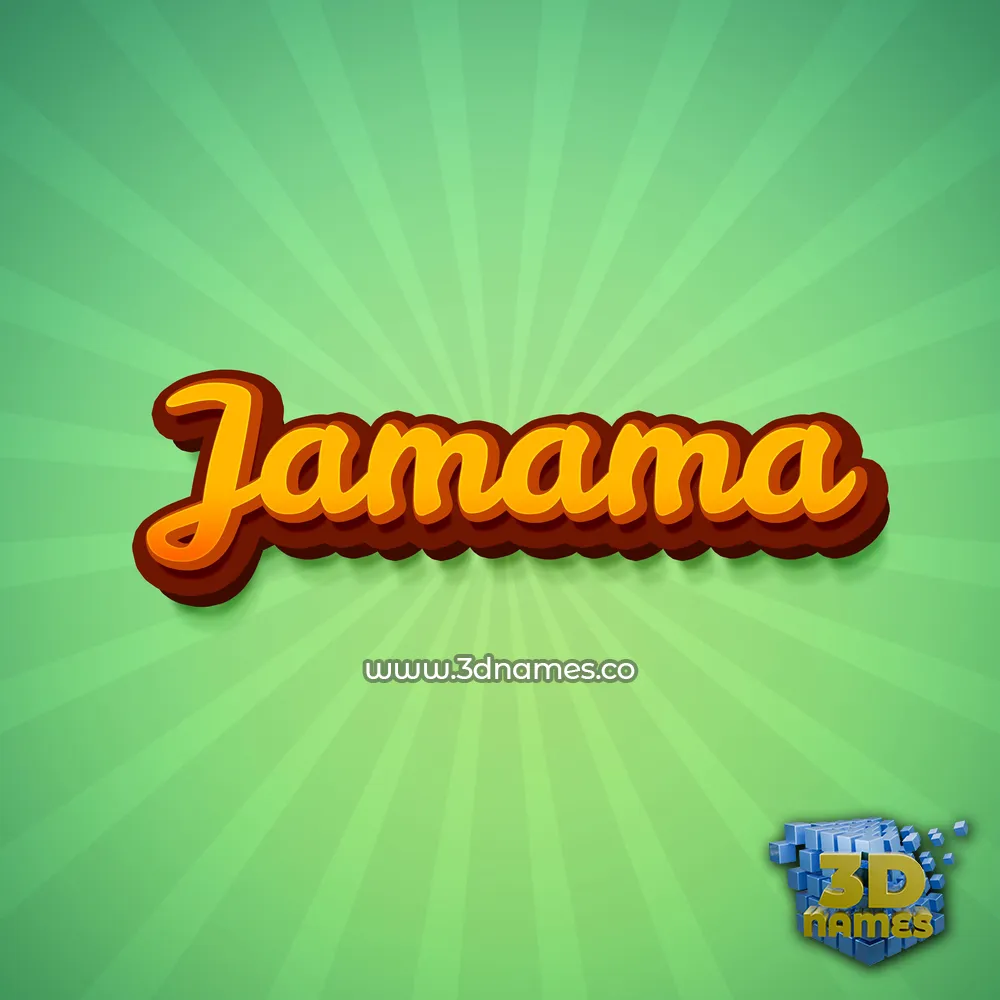 jamama in Green Rays style - 3D name wallpaper