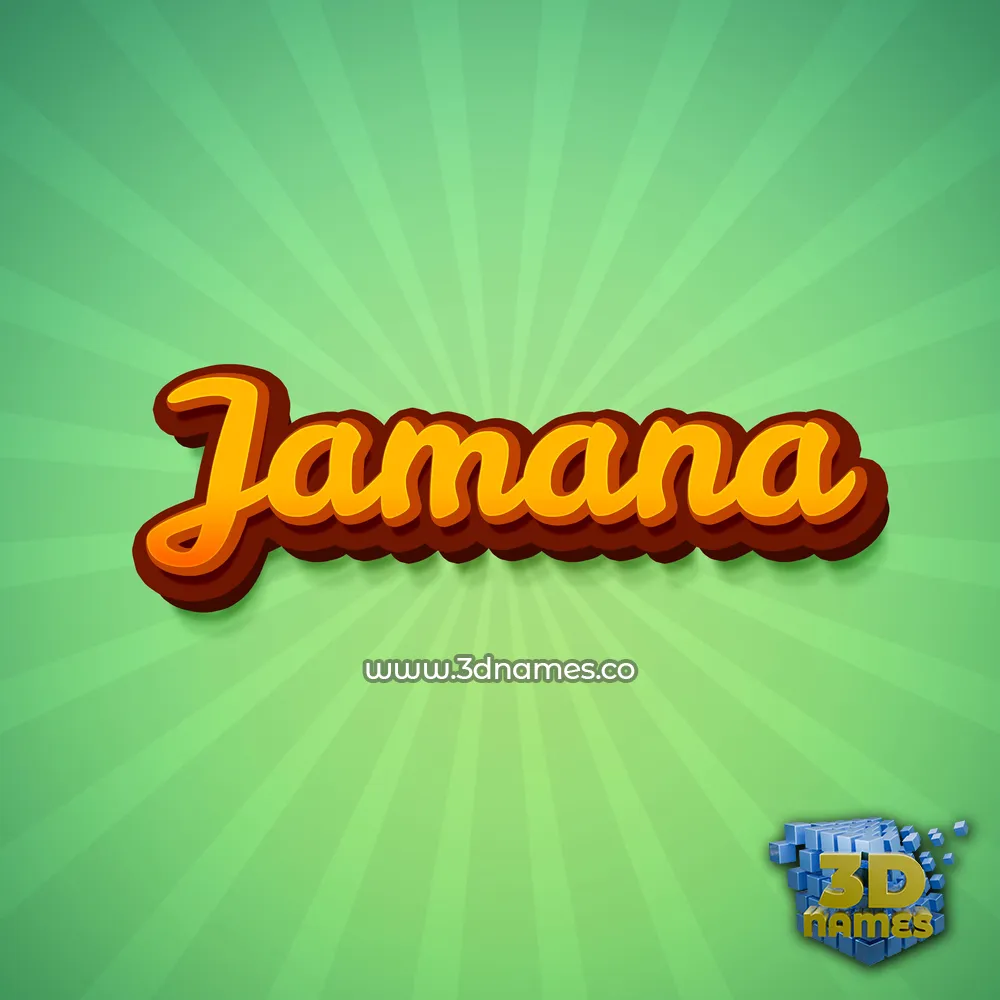 jamana in Green Rays style - 3D name wallpaper