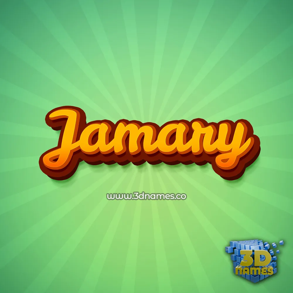 jamary in Green Rays style - 3D name wallpaper