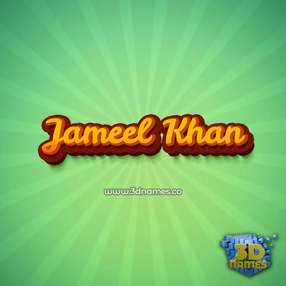 jameel khan in Green Rays style - 3D name wallpaper