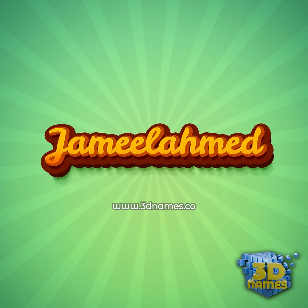 jameelahmed in Green Rays style - 3D name wallpaper