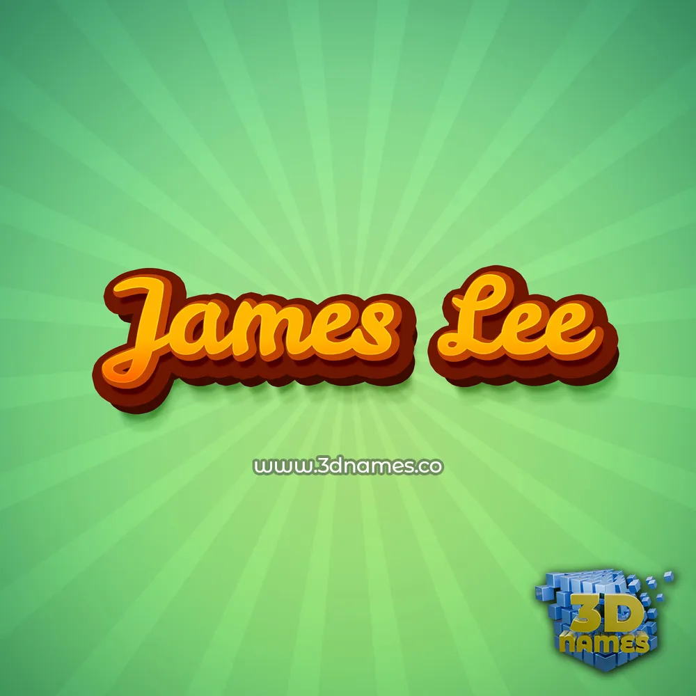 james lee in Green Rays style - 3D name wallpaper