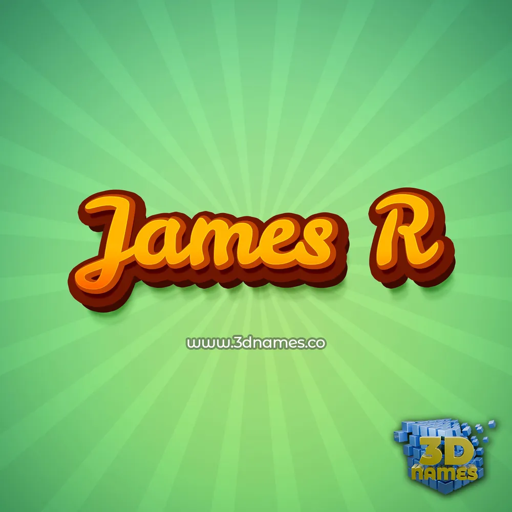 james r in Green Rays style - 3D name wallpaper