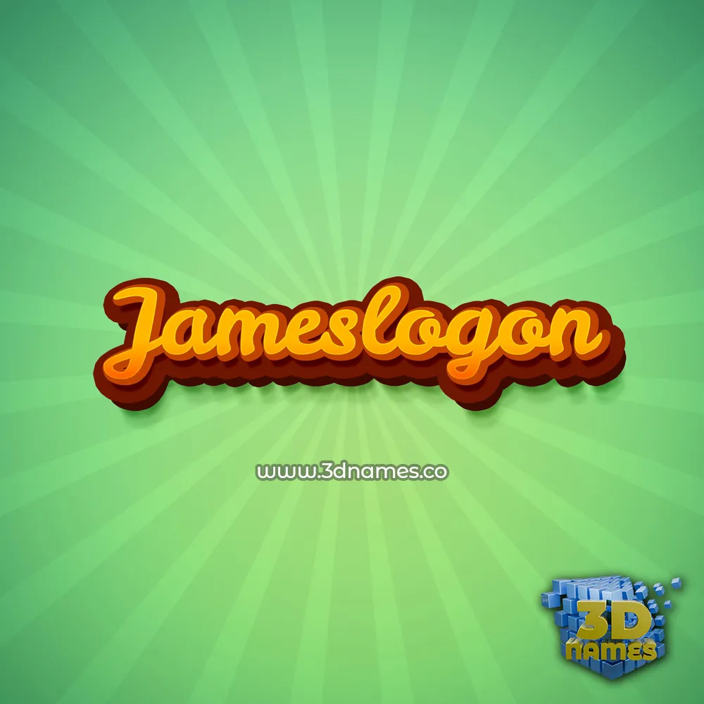 jameslogon in Green Rays style - 3D name wallpaper